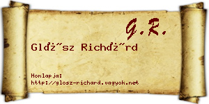 Glósz Richárd névjegykártya