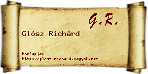 Glósz Richárd névjegykártya